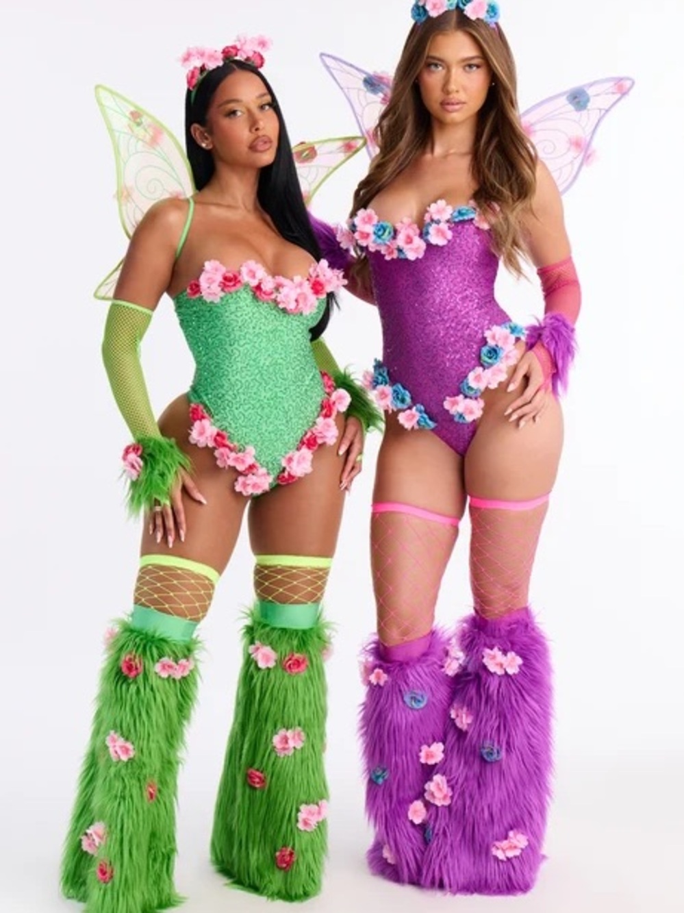 Fashion Nova Green Floral Fairy Costume Set